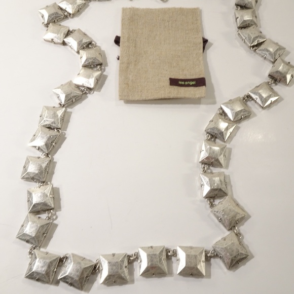Lee Angel Square link Long Piper Necklace NWT 295 - Picture 6 of 6